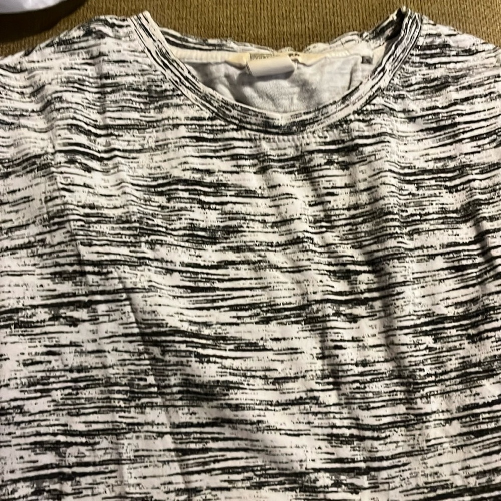 T-shirt, black, and white